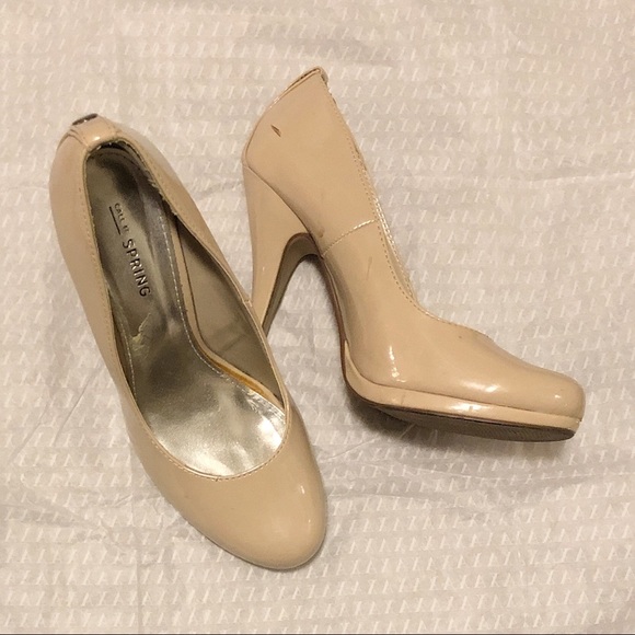 2 for $10 Spring Rounded Toe Nude Pumps US 7.5 - Picture 2 of 6